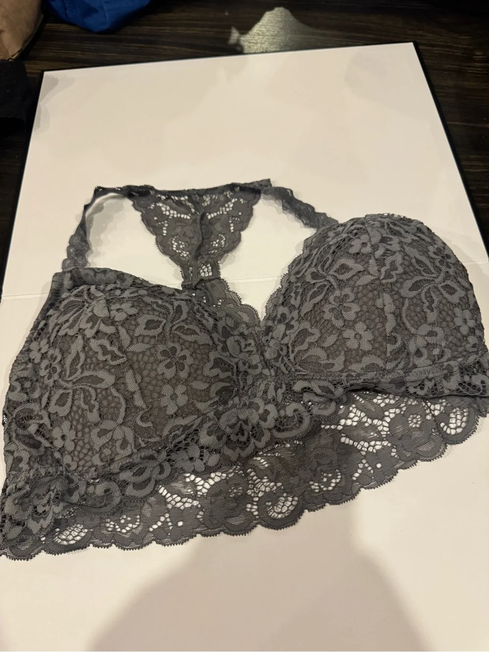 Xhilaration Lace Bralette Trio in Blue, Gray and Black